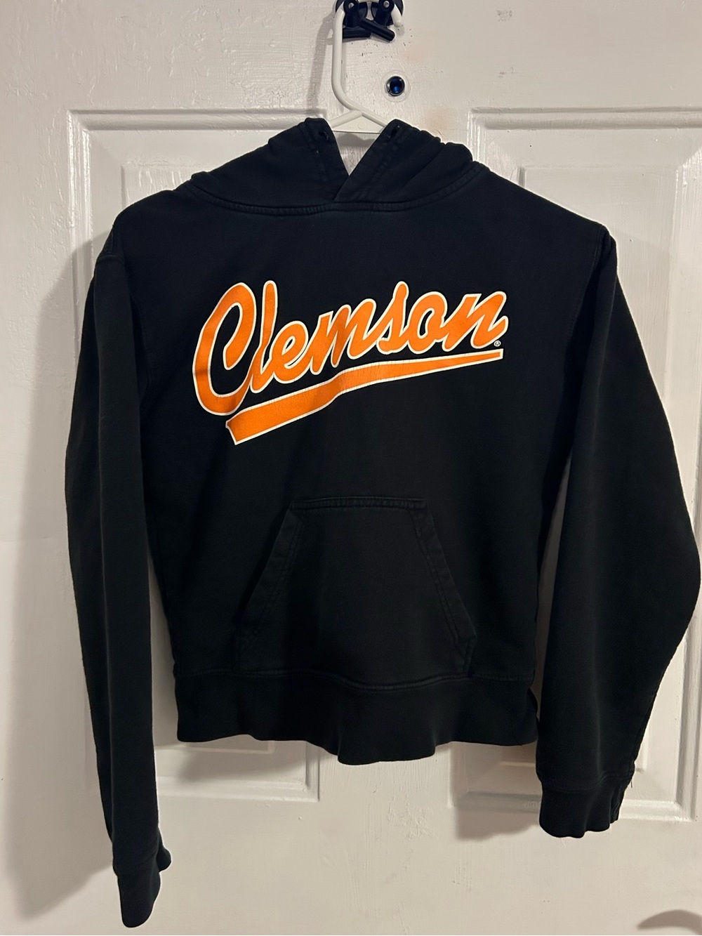 Child’s S Black Clemson Pullover Sweatshirt - Orange Script